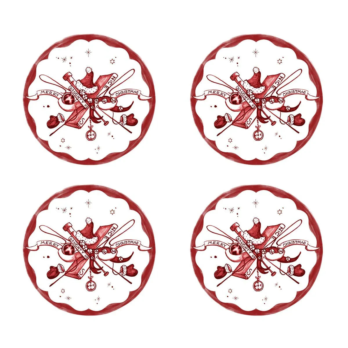 Country Estate Winter Frolic Coaster Set/4